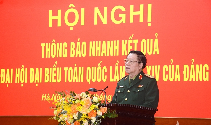 នាយឧត្តមសេនីយ៍ Nguyen Trong Nghia បានធ្វើជាអធិបតីក្នុងសន្និសីទ ដើម្បីប្រកាសលទ្ធផលនៃសមាជទូទាំងប្រទេសលើកទី១៤ របស់បក្សយ៉ាងឆាប់រហ័ស