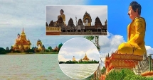 ស្អាតខ្លាំង! ទិដ្ឋភាពវត្តទួលព្រះរាជា ថតពីជ្រុងម្ខាងនៃដងទន្លេ ផុសរូបព្រះពុទ្ធ និង វិហារយ៉ាងត្រដឹមត្រដែត