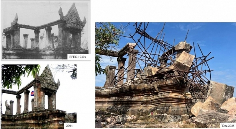 ប្រាសាទព្រះវិហារត្រូវបានបំផ្លាញចោលបន្ទាប់ពីជម្លោះ។ ប្រាសាទព្រះវិហារត្រូវបានបំផ្លាញចោលបន្ទាប់ពីជម្លោះ។