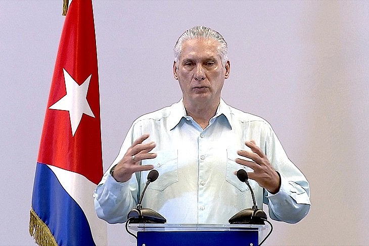 ប្រធានរដ្ឋ Cuba Miguel Diaz-Canel។