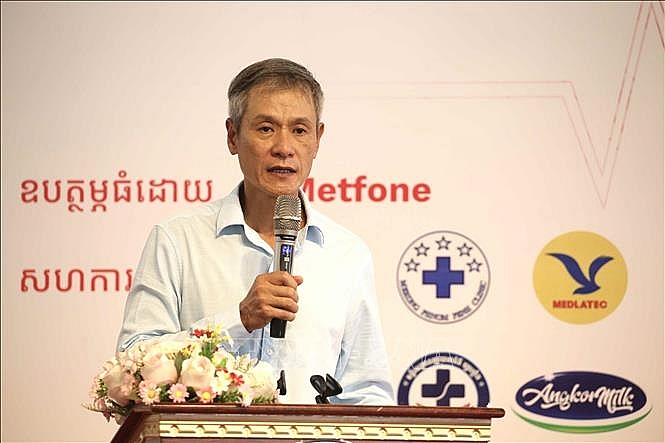 ឯកអគ្គរដ្ឋទូតវៀតណាមប្រចាំព្រះរាជាណាចក្រកម្ពុជា លោក Nguyen Minh Vu មានប្រសាសន៍នៅក្នុងកម្មវិធី។