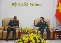លោកឧត្តមសេនីយ៍ត្រី Nguyen Ba Luc អនុប្រធានអគ្គសេនាធិការនៃកងទ័ពប្រជាជនវៀតណាម បានទទួលជួបគណៈប្រតិភូទីចាត់ការកលយុទ្ធនៃអគ្គបញ្ជាការដ្ឋានកងយោធពលខេមរភូមិន្ទ