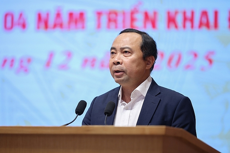 អនុរដ្ឋមន្ត្រីអចិន្ត្រៃយ៍ក្រសួងវិទ្យាសាស្ត្រ និងបច្ចេកវិទ្យា លោក Vu Hai Quan បានថ្លែងនៅក្នុងសន្និសីទ។