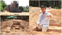 រកឃើញ​គ្រឹះ​កំពែង និង​ខ្លោងទ្វារ​ប្រាសាទលលៃ កប់​ក្រោម​គ្រឹះ​សំណង់​ថ្មី