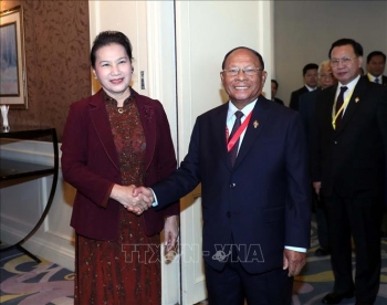 ប្រធានរដ្ឋសភាលោកស្រី Nguyen Thi Kim Ngan ជួបសវនការជាមួយប្រធានរដ្ឋសភានៃព្រះរាជាណាចក្រកម្ពុជា