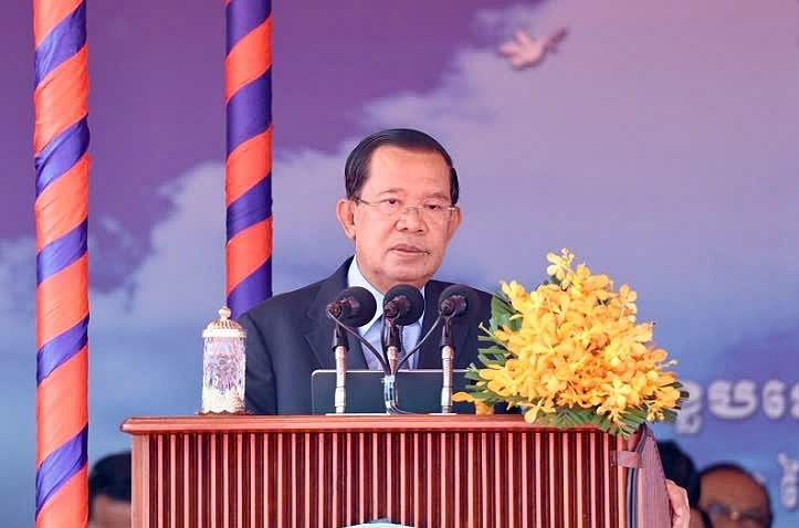 សម្ដេចតេជោ ហ៊ុន សែន​ មានប្រសាសន៍ក្នុងពិធី 