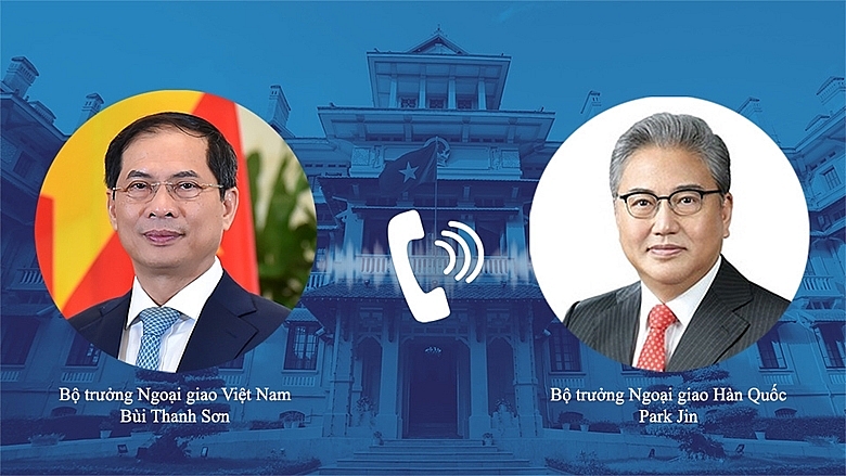 រដ្ឋមន្ត្រីក្រសួងការបរទេសវៀតណាម លោក Bui Thanh Son បានជួបសន្ទនាតាមទូរស័ព្ទជាមួយរដ្ឋមន្ត្រីក្រសួងការបរទេសកូរ៉េខាងត្បូង លោក Park Jin។