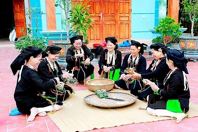 ជនជាតិ San Diu នៅភូមិ Lap Dinh ឃុំ Ngoc Thanh (ទីក្រុង Phuc Yen) ទទួលអំណរបុណ្