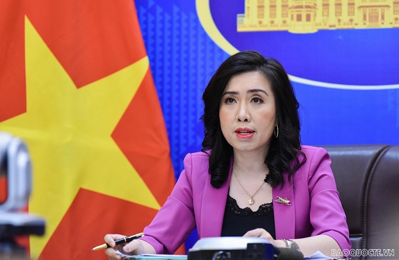 អ្នកនាំពាក្យក្រសួងការបរទេស លោកស្រី Le Thi Thu Hang។ (រូបថត៖ baoquocte)