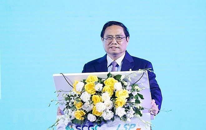 លោកនាយករដ្ឋមន្រ្តី Pham Minh Chinh ថ្លែងនៅពិធីសម្ពោធ។ (រូបថត៖ TTXVN)