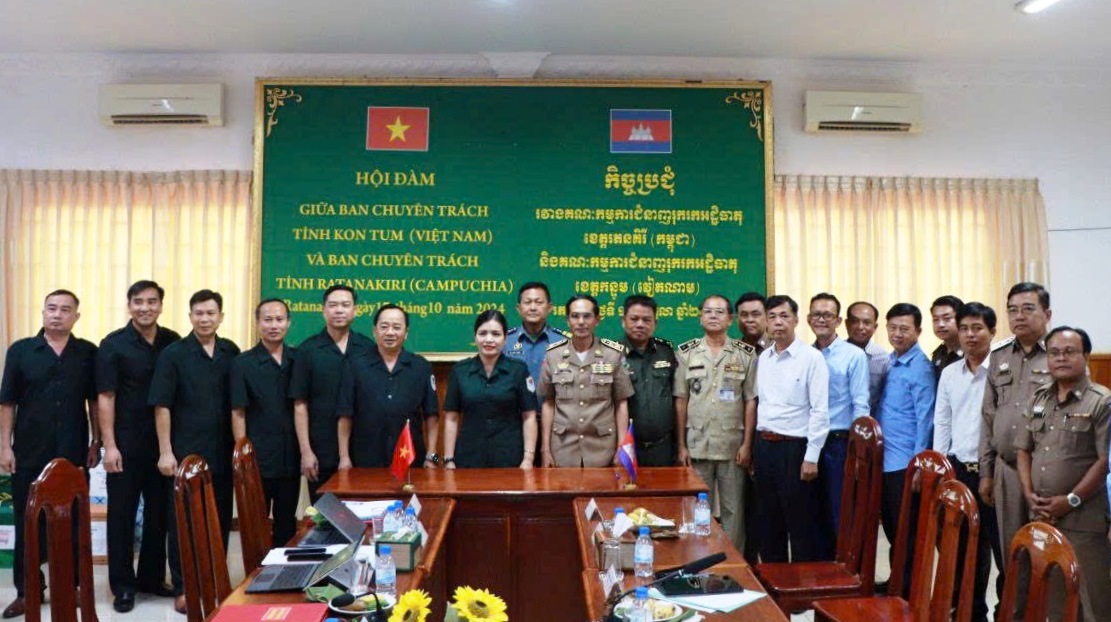 Ban Chỉ đạo 515 tỉnh Kon Tum và Ban Chuyên trách tỉnh Ratanakiri Hội đàm  triển khai nhiệm vụ mùa khô 2024-2025 - Cổng thông tin điện tử tỉnh Kon Tum